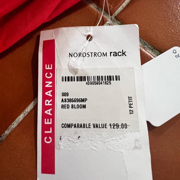 Nordstrom Dress 1901 Red Bloom size 12P NWT - Picture 5 of 5